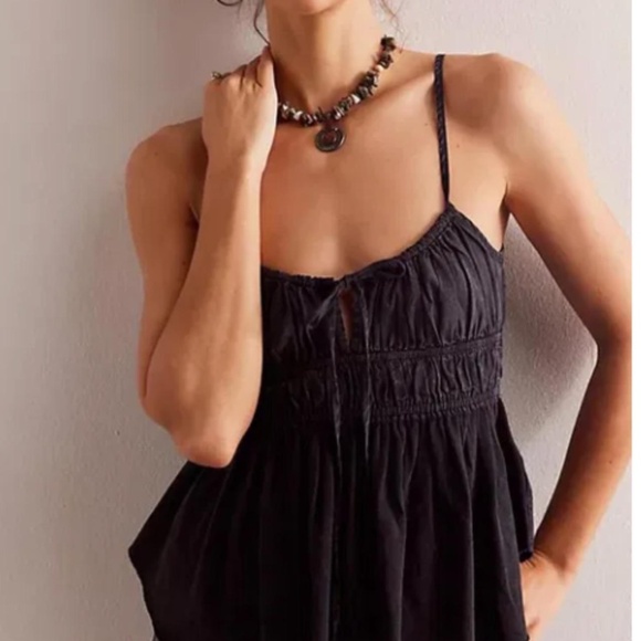 NWT Free People Scarlett Tank in Black / Grey Size XS - Picture 1 of 6